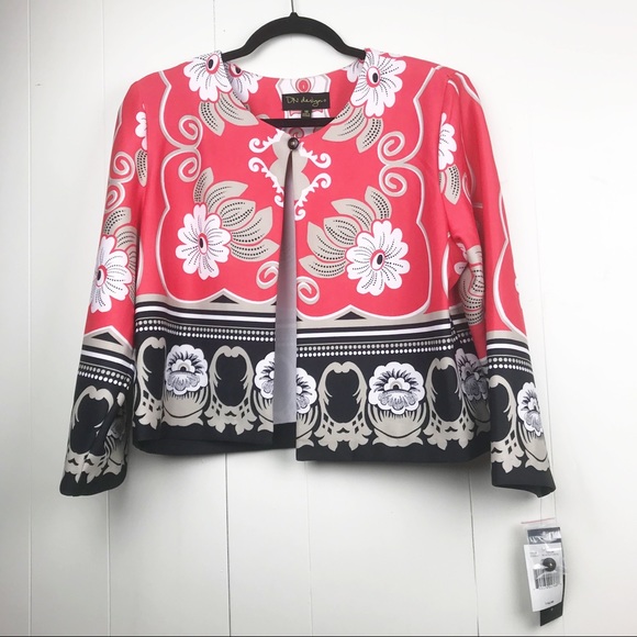 DN Design Jackets & Blazers - DN Design black and coral floral jacket 65